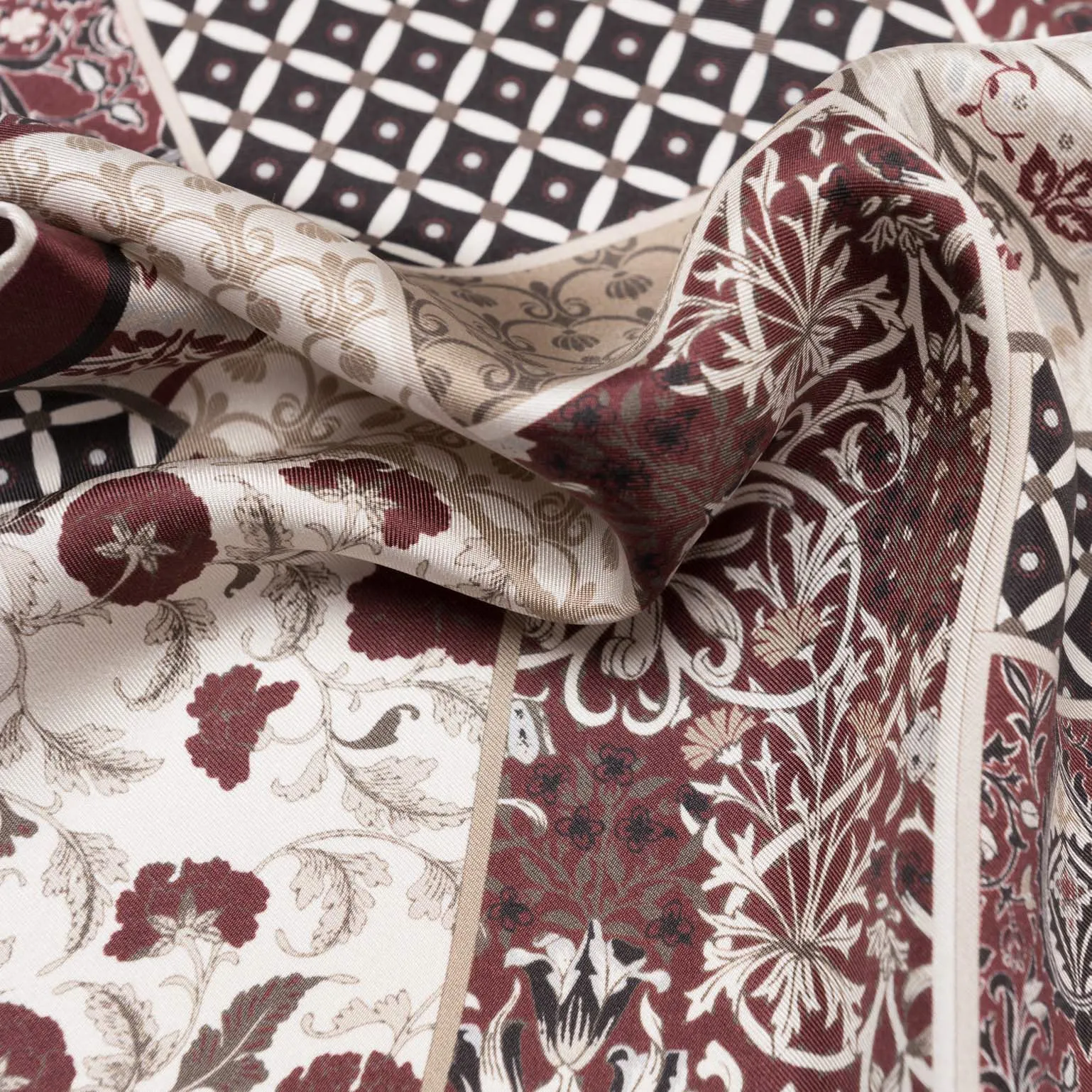 Portici - Silk Pocket Square - Maroon sold by Elizabetta product image thumbnail 3