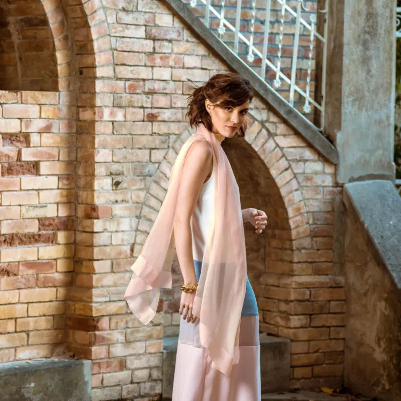 Carmen - Silk Scarf Shawl - Blush Pink sold by Elizabetta