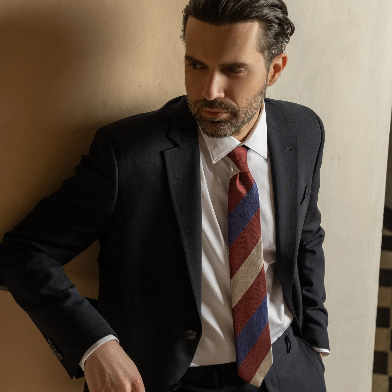 Conero - Silk Jacquard Tie - Burgundy sold by Elizabetta product image thumbnail 2