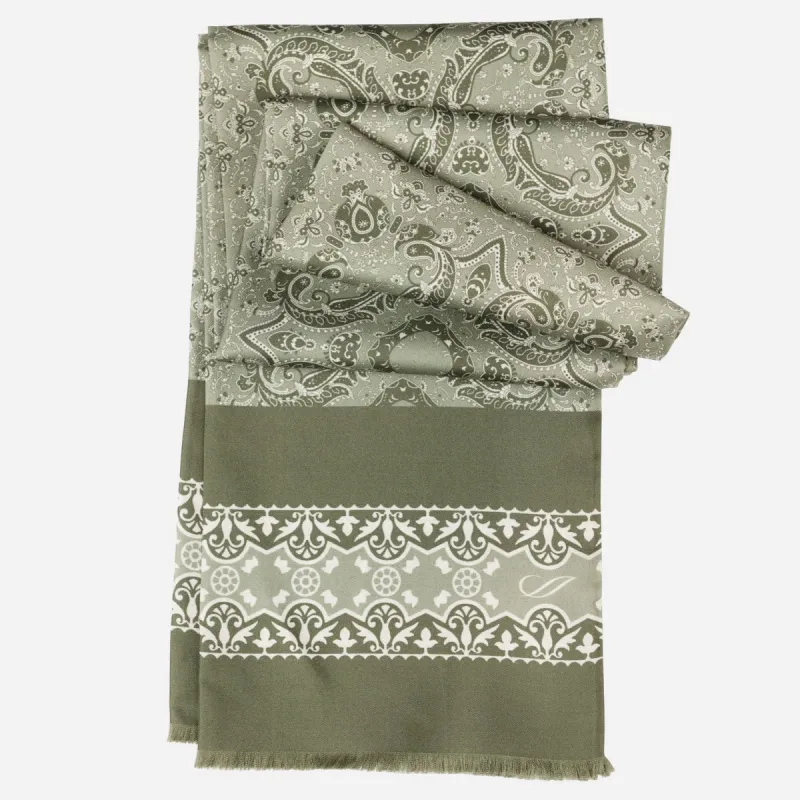 Ruffino - Silk Scarf - Sage Green sold by Elizabetta