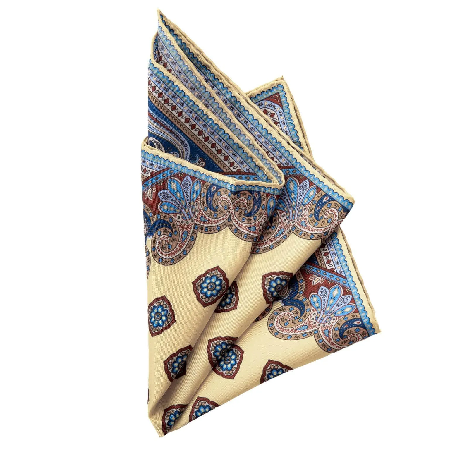 Lugano - Silk Pocket Square - Yellow sold by Elizabetta product image thumbnail 5