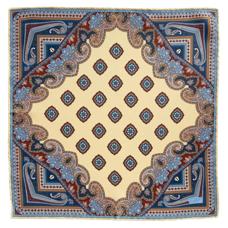 Lugano - Silk Pocket Square - Yellow sold by Elizabetta