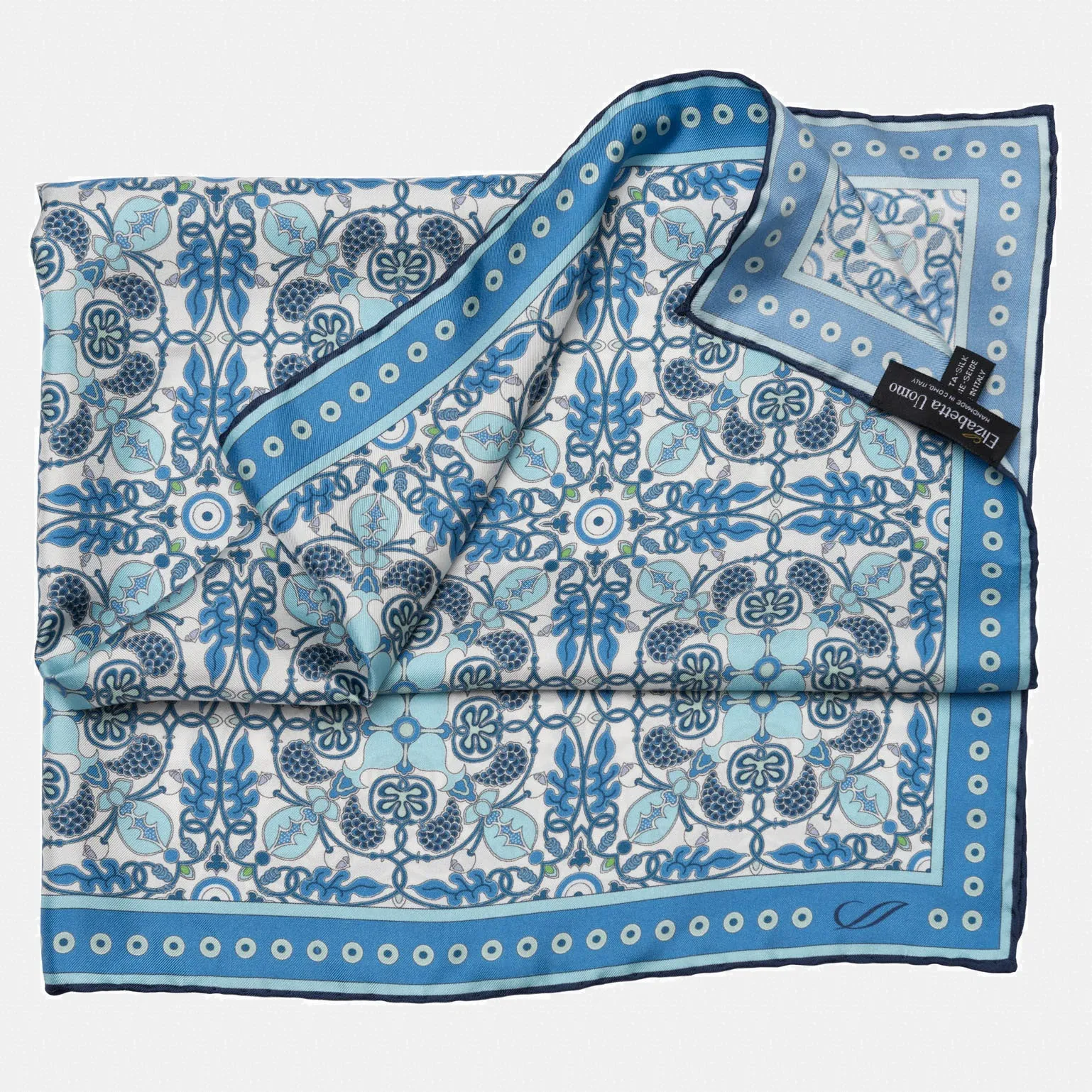 Barbaresco - Silk Neckerchief - Blue sold by Elizabetta product image thumbnail 2