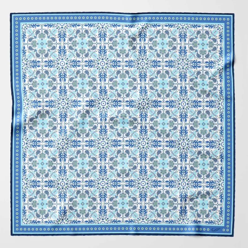Barbaresco - Silk Neckerchief - Blue sold by Elizabetta