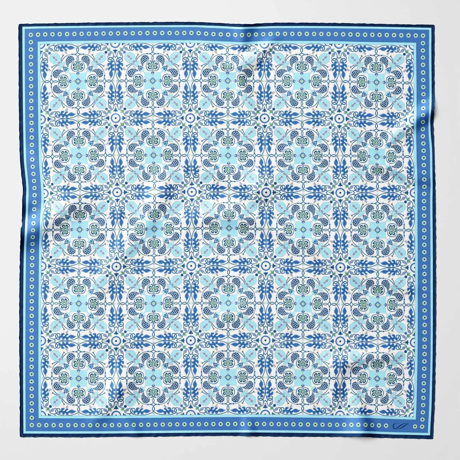 Barbaresco - Silk Neckerchief - Blue sold by Elizabetta
