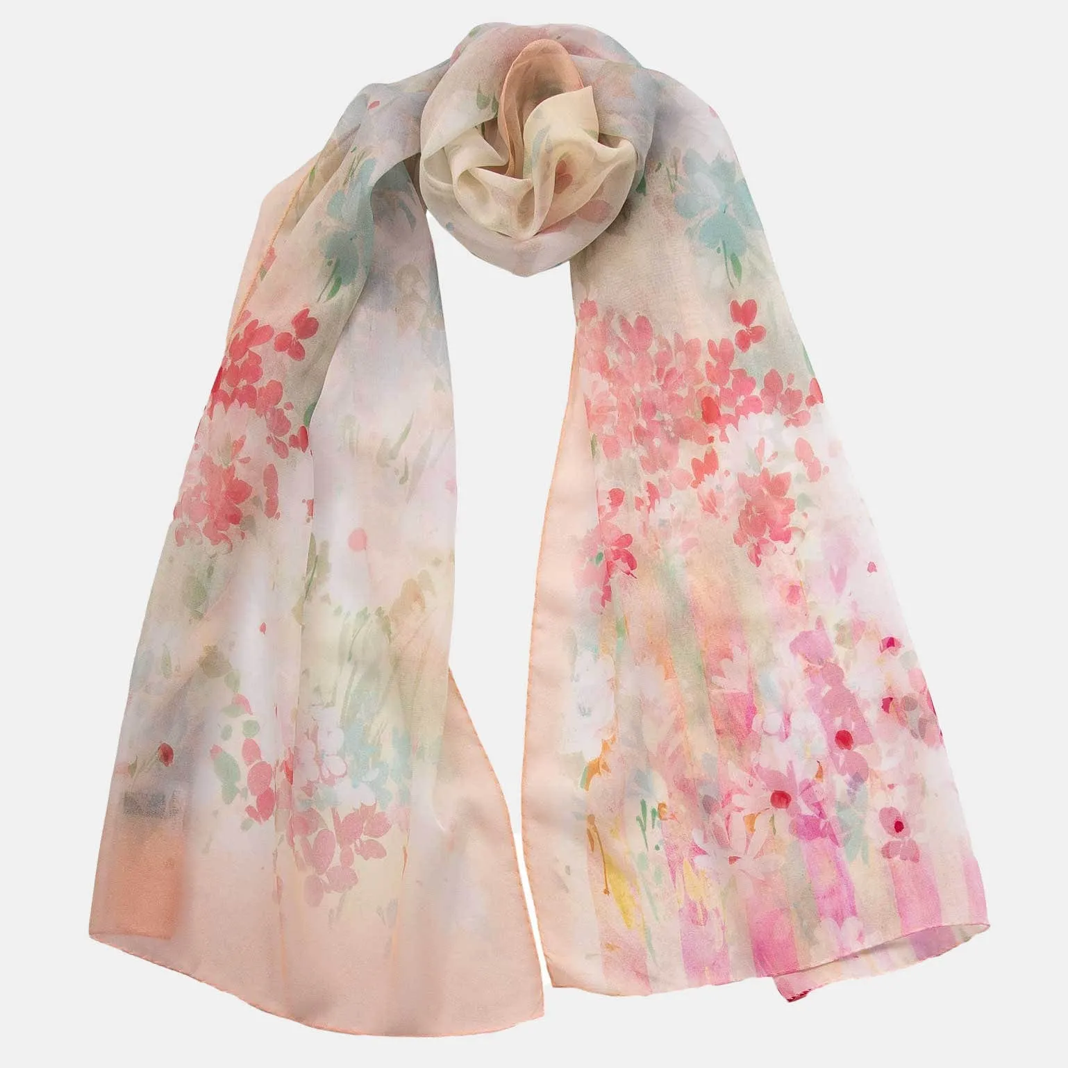 Meadow - Long Silk Scarf - Salmon Pink sold by Elizabetta product image thumbnail 2
