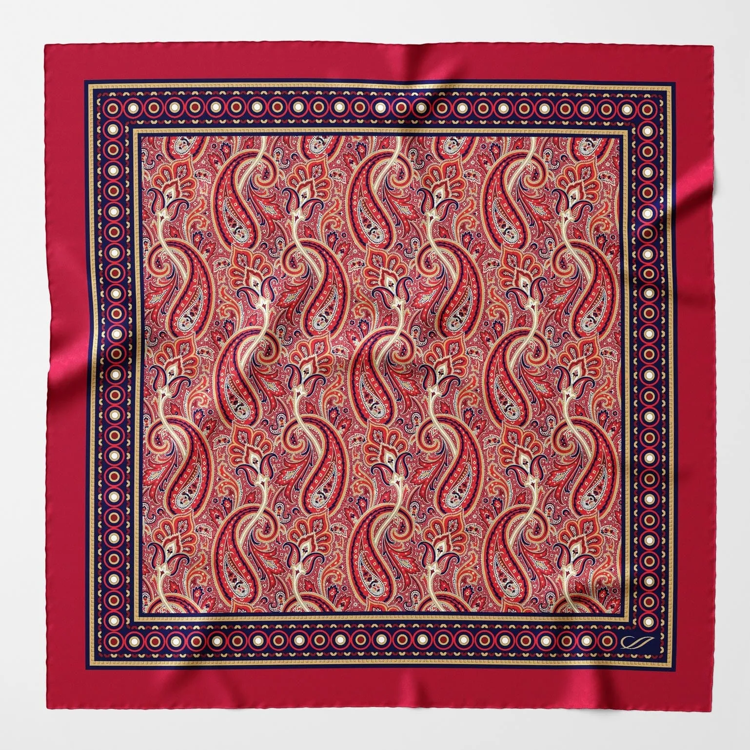 Garibaldi - Silk Pocket Square - Red sold by Elizabetta