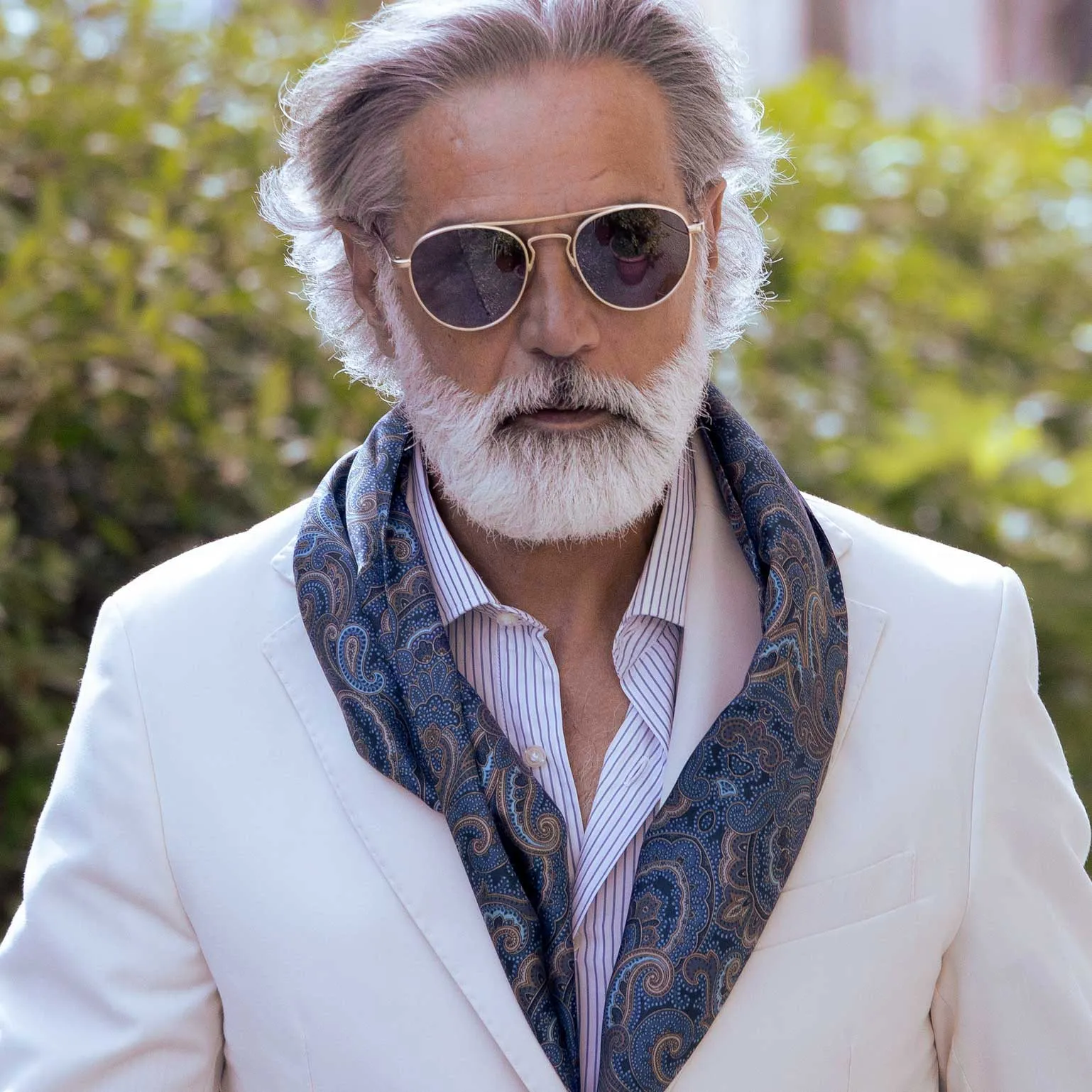 Ferrara - Silk Scarf - Blue & Brown sold by Elizabetta product image thumbnail 2