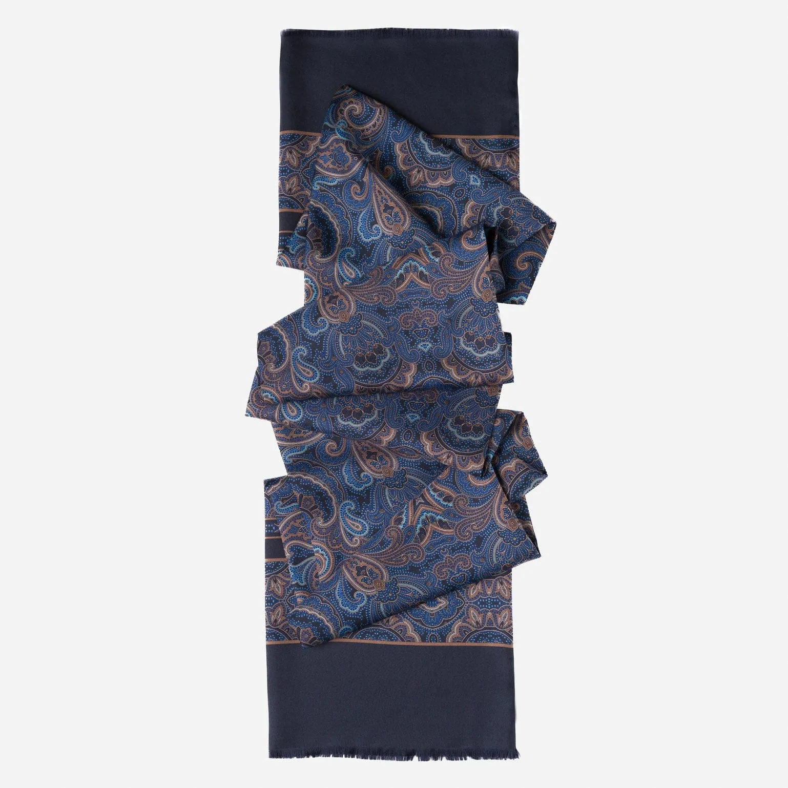 Ferrara - Silk Scarf - Blue & Brown sold by Elizabetta product image thumbnail 3