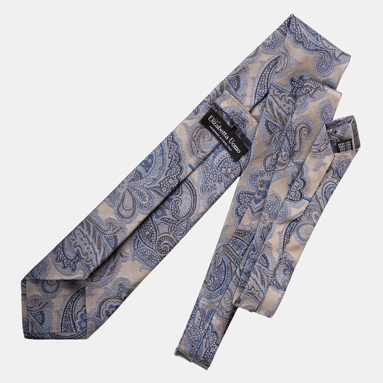 Cortina - Silk Jacquard Tie - Warm Pewter sold by Elizabetta product image thumbnail 3