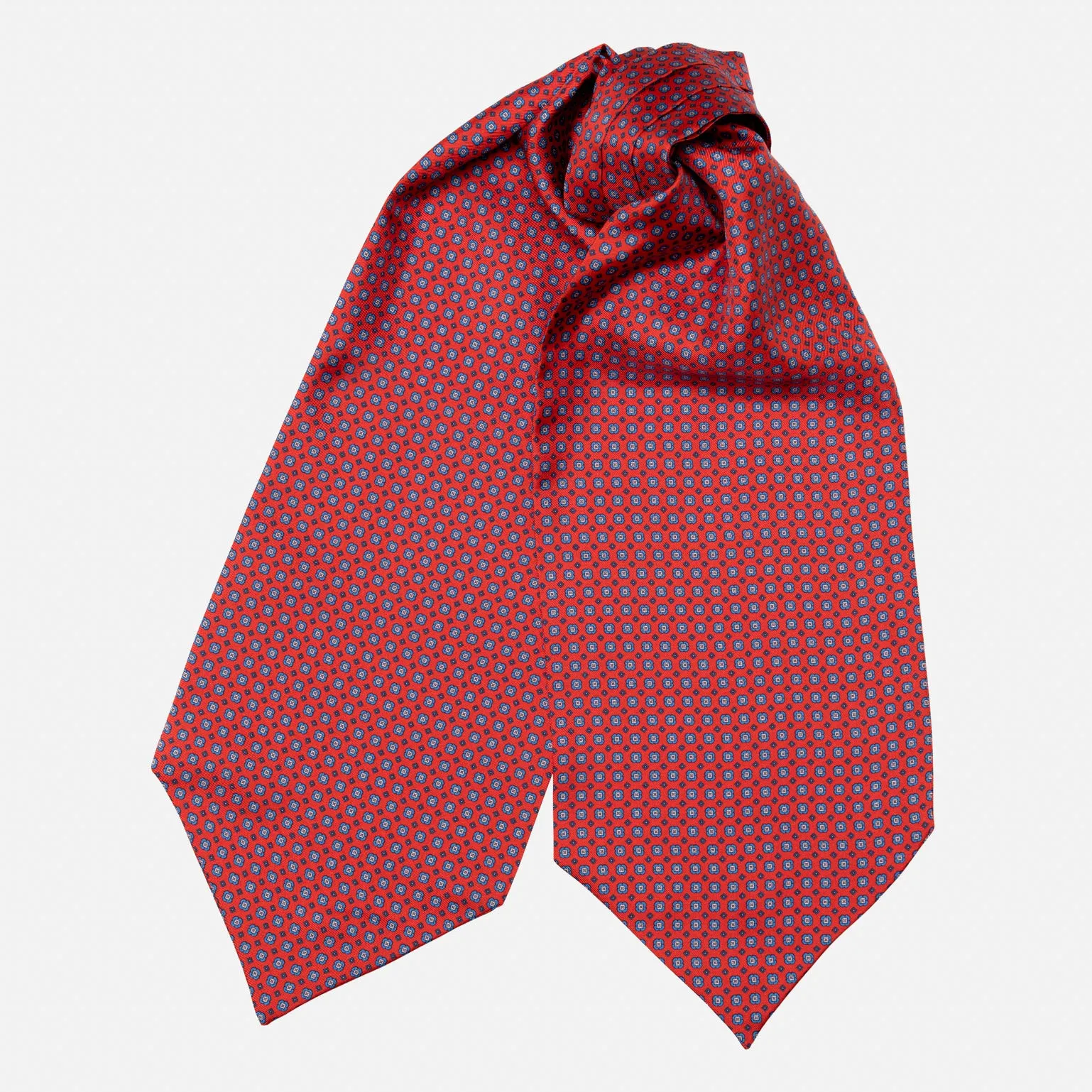 Navona - Silk Ascot Cravat Tie - Red sold by Elizabetta