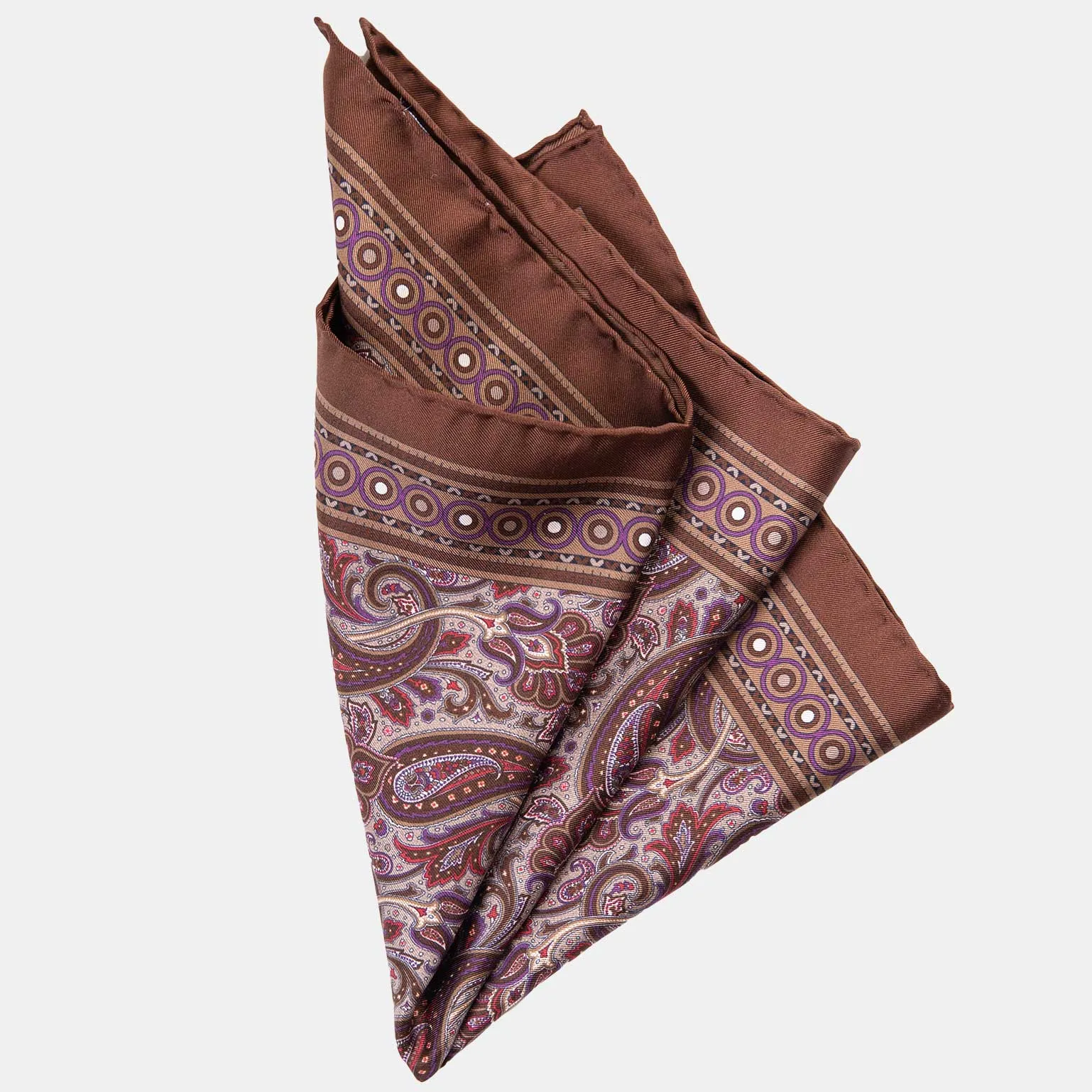 Garibaldi - Silk Pocket Square - Chocolate sold by Elizabetta product image thumbnail 3