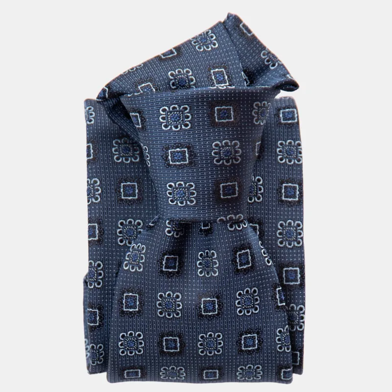 Trento - Silk Jacquard Tie - Blue sold by Elizabetta