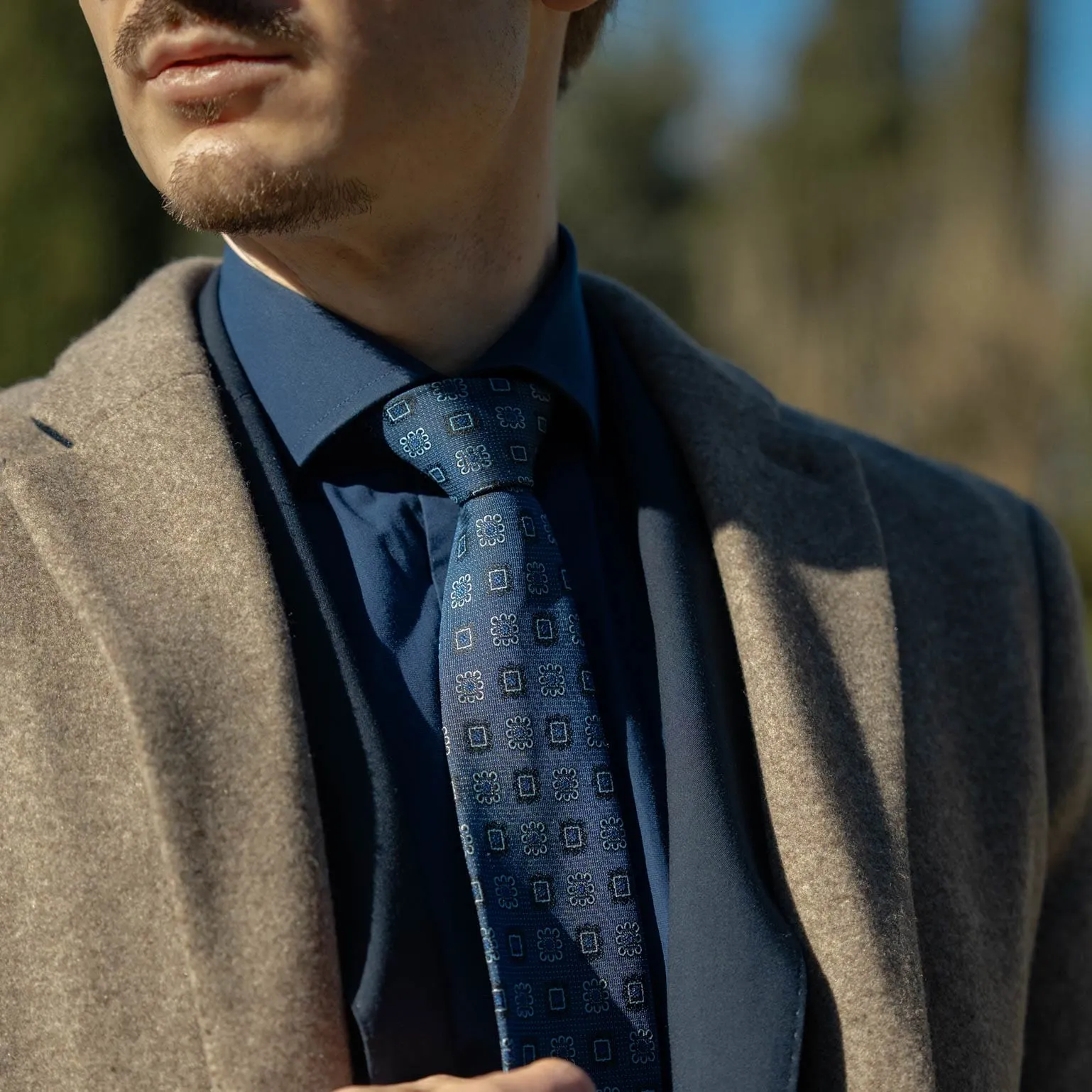 Trento - Silk Jacquard Tie - Blue sold by Elizabetta product image thumbnail 2