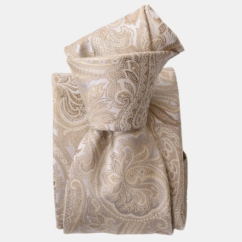 Montecarlo - Silk Jacquard Tie - Champagne sold by Elizabetta