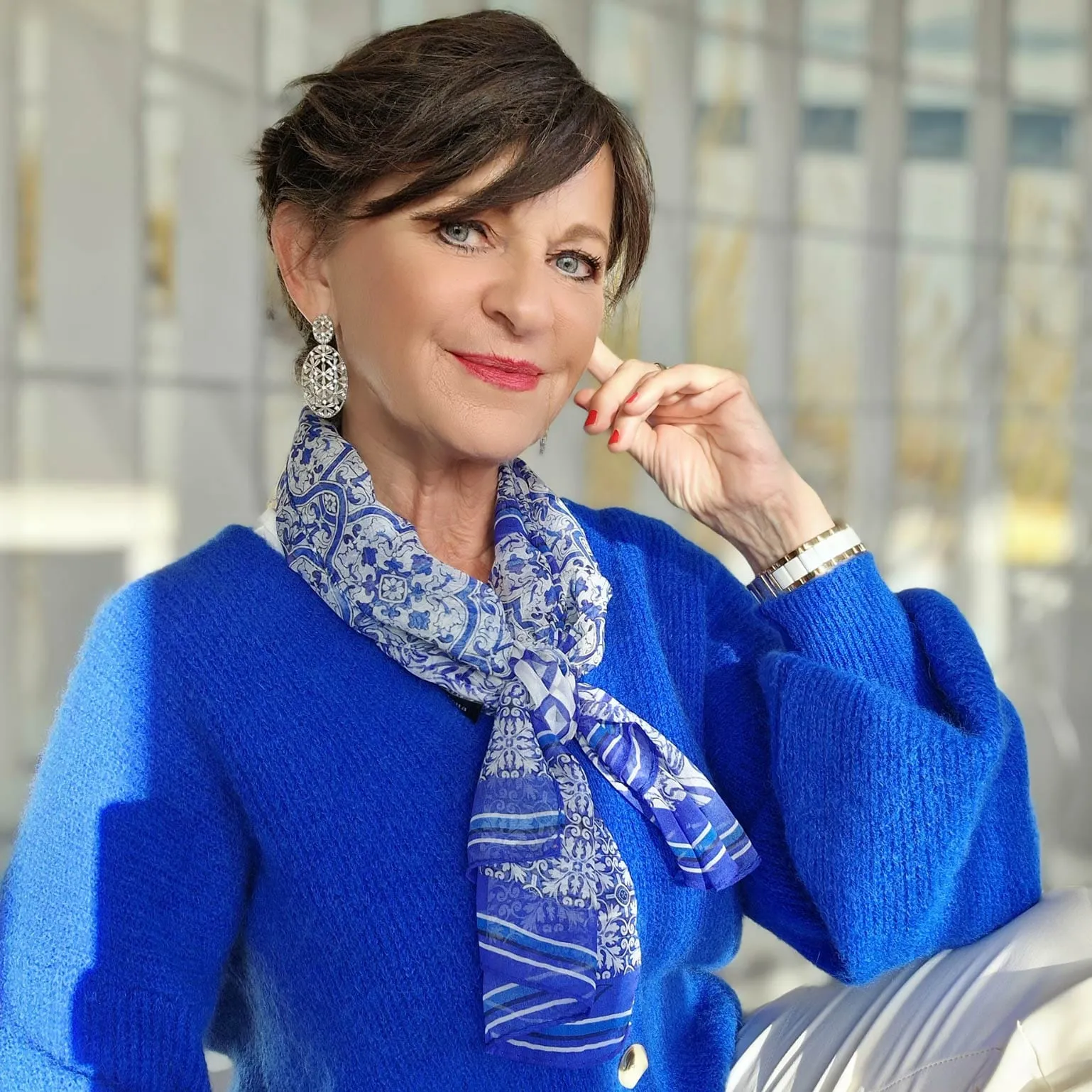 Miramar - Long Silk Scarf - Blue sold by Elizabetta product image thumbnail 3