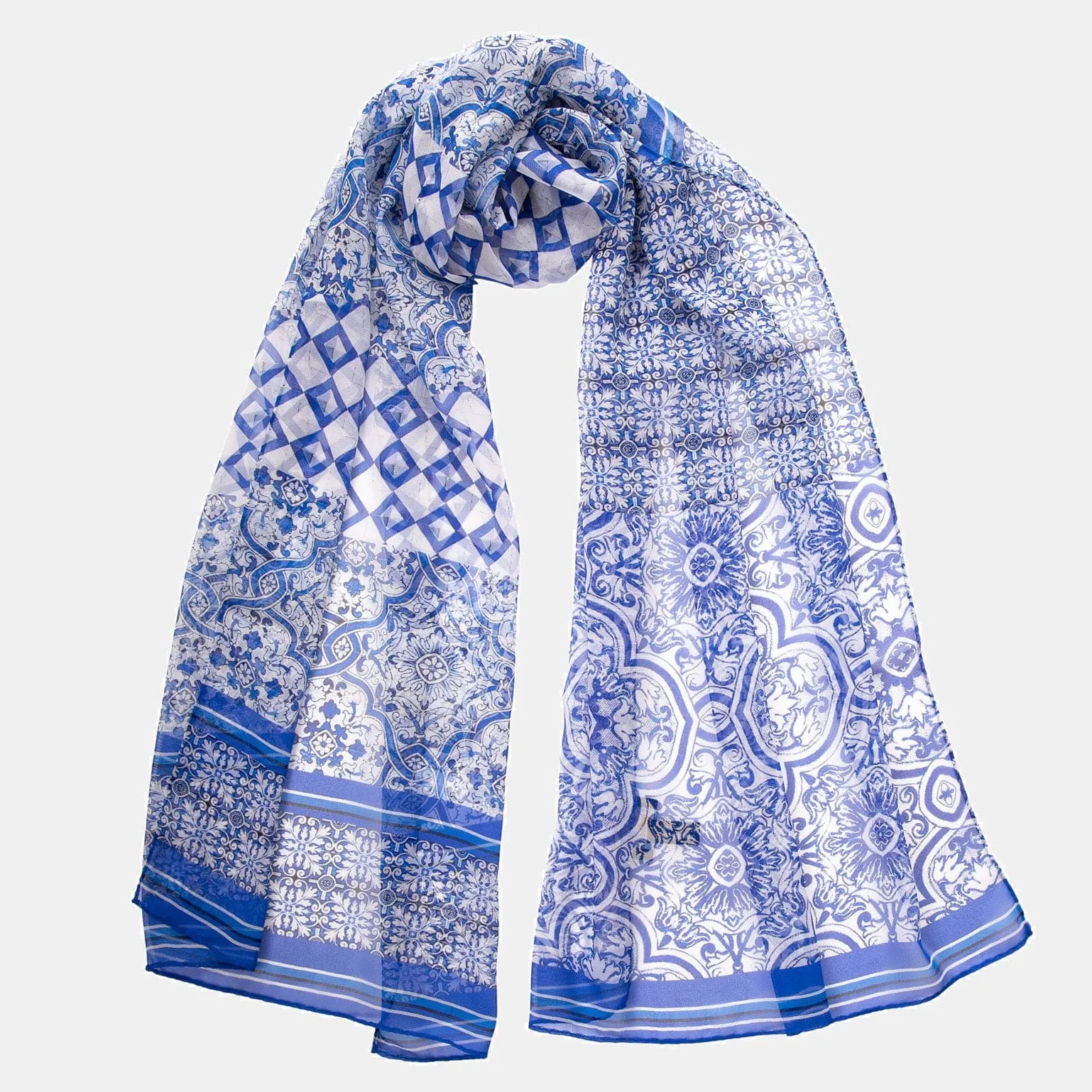Miramar - Long Silk Scarf - Blue sold by Elizabetta product image thumbnail 2