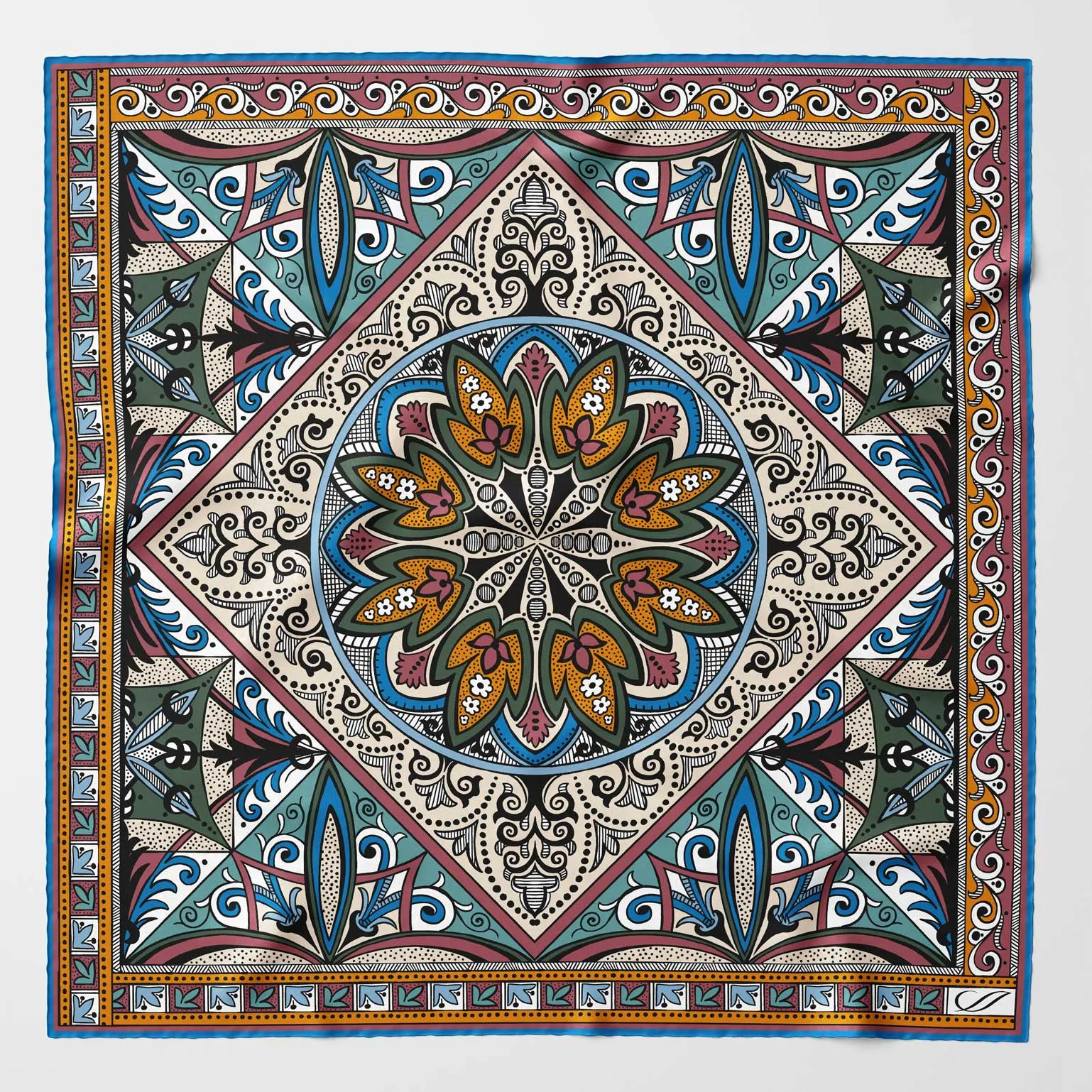 Capri - Silk Neckerchief - Teal sold by Elizabetta