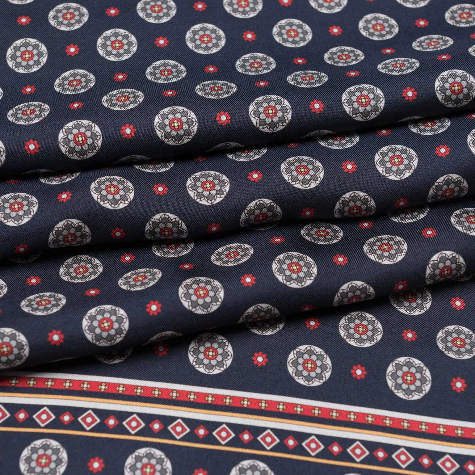 Palatino - Wool Backed Silk Scarf - Navy, Grey & Burgundy sold by Elizabetta product image thumbnail 3