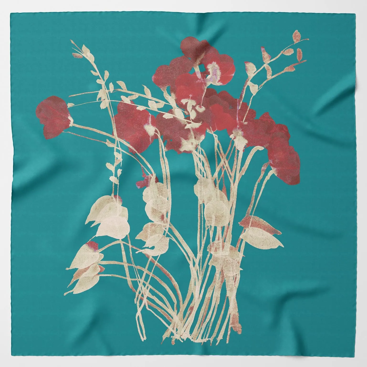 Lisa - Large Silk Scarf - Turquoise sold by Elizabetta product image thumbnail 2