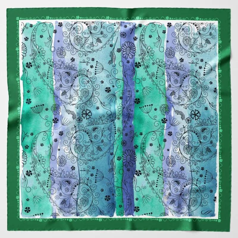 Roma - Silk Neckerchief - Peacock sold by Elizabetta