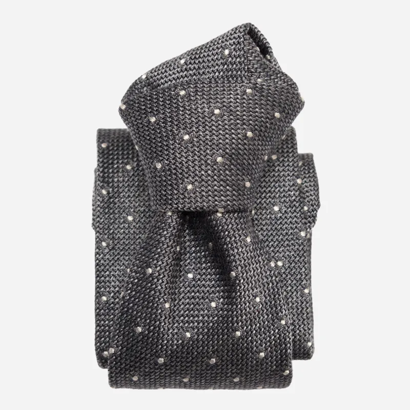 Mattei - Silk Grenadine Tie - Grey sold by Elizabetta