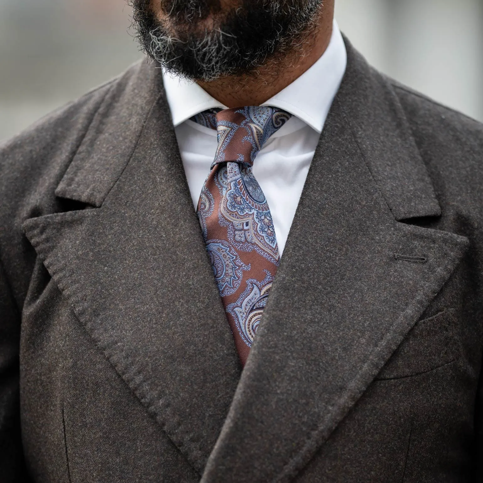 Cortina - Silk Jacquard Tie - Copper sold by Elizabetta product image thumbnail 2