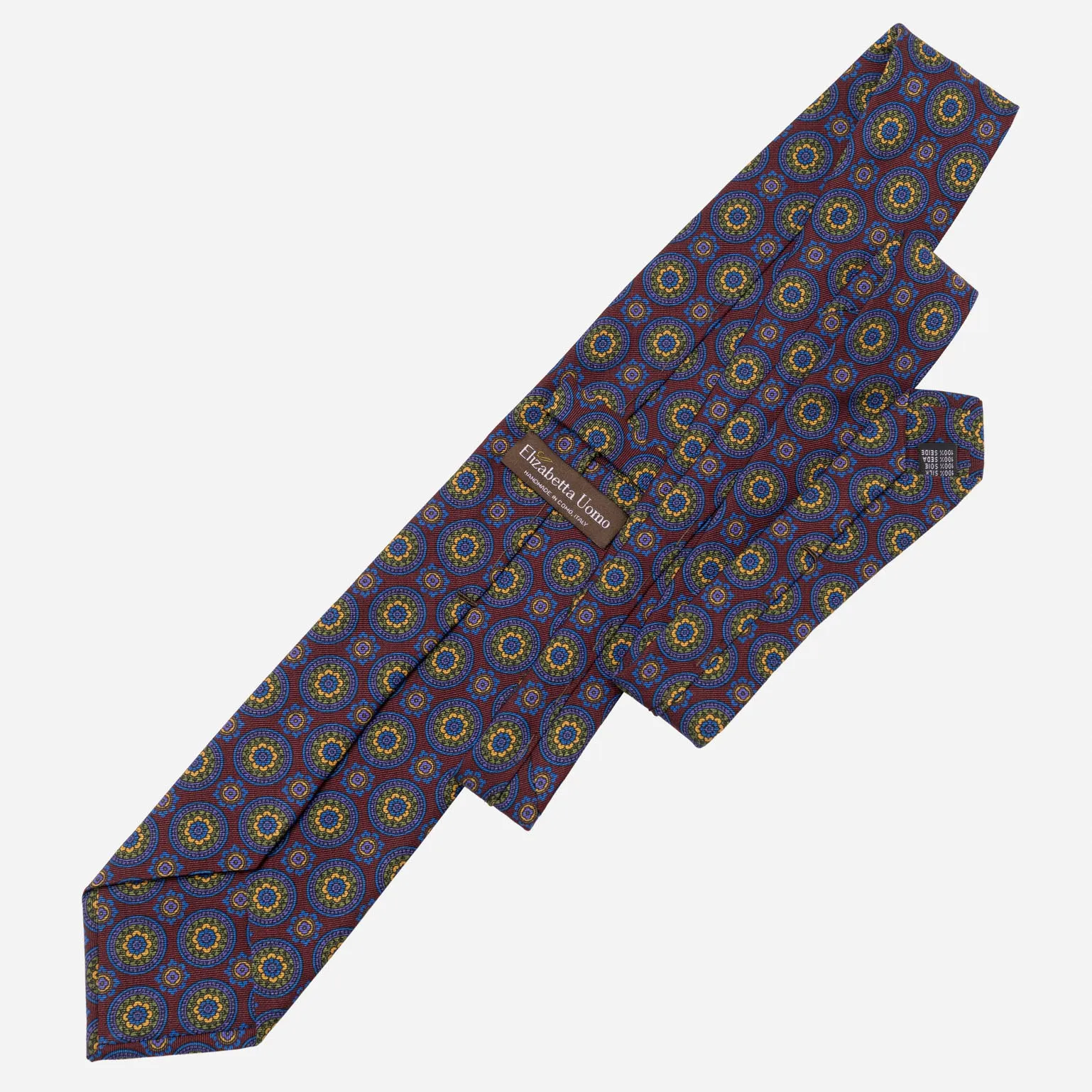 La Vigna - Printed Wool & Silk Tie - Burgundy sold by Elizabetta product image thumbnail 2