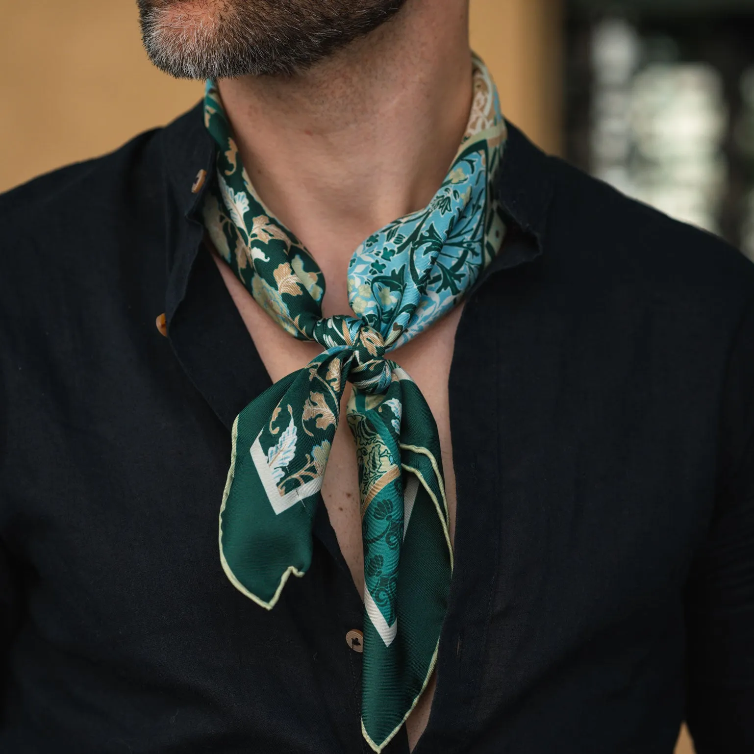 Napoli - Silk Neckerchief - Green & Blue sold by Elizabetta product image thumbnail 2