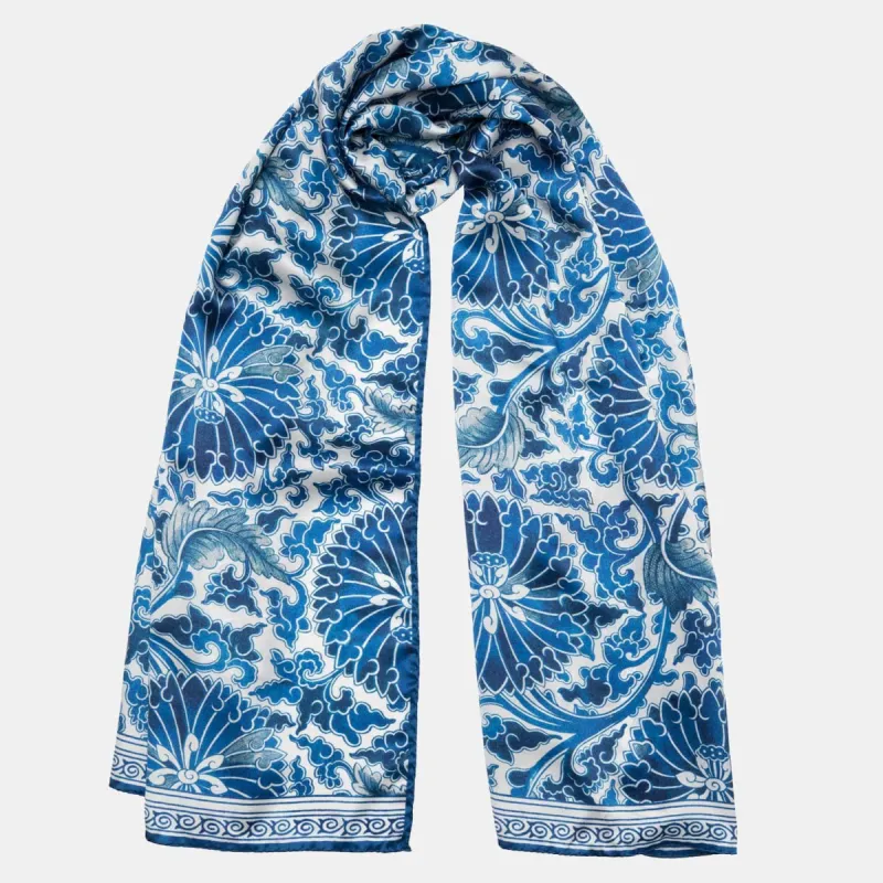 Rosalba - Long Silk Scarf - Blue sold by Elizabetta