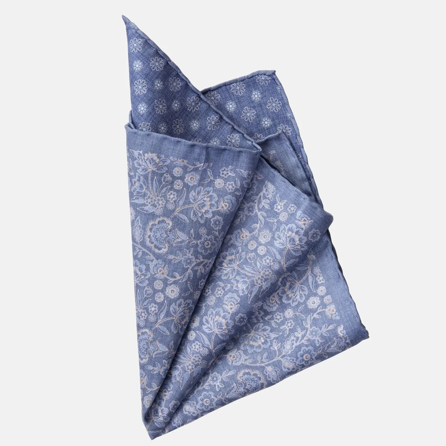 Pascal - Double Sided Silk Pocket Square - Blue sold by Elizabetta product image thumbnail 3