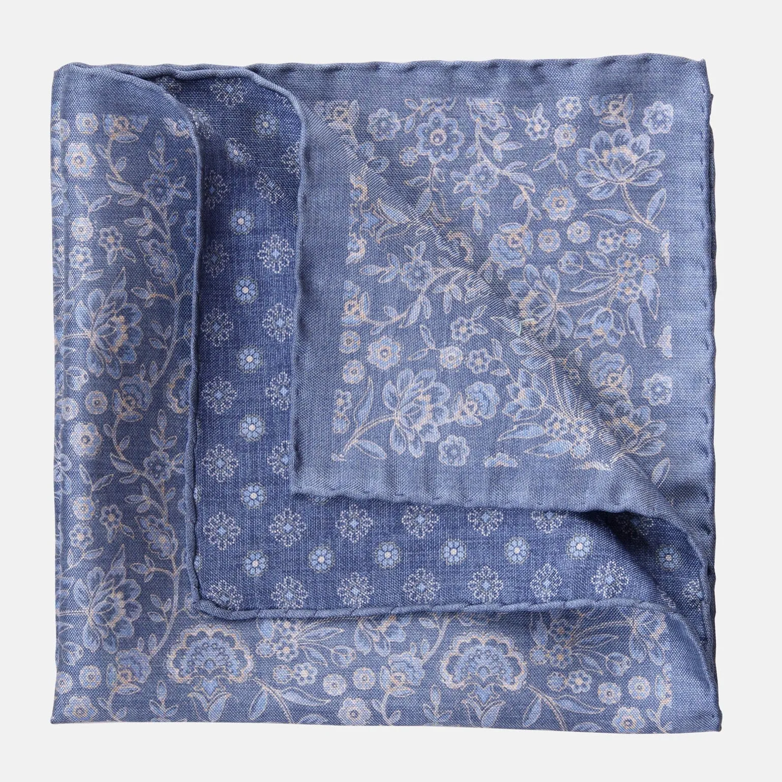 Pascal - Double Sided Silk Pocket Square - Blue sold by Elizabetta