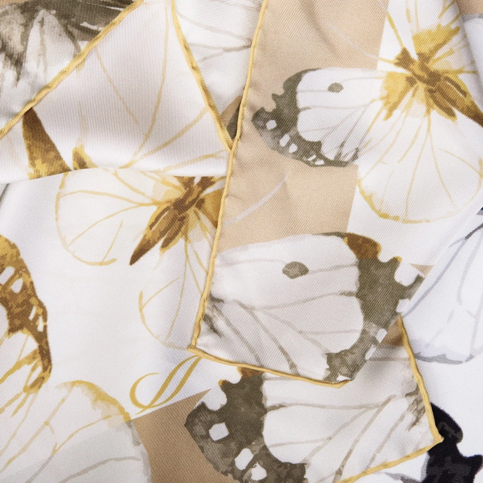 Farfalla - Hand Rolled Silk Foulard - Yellow Bronze sold by Elizabetta product image thumbnail 3