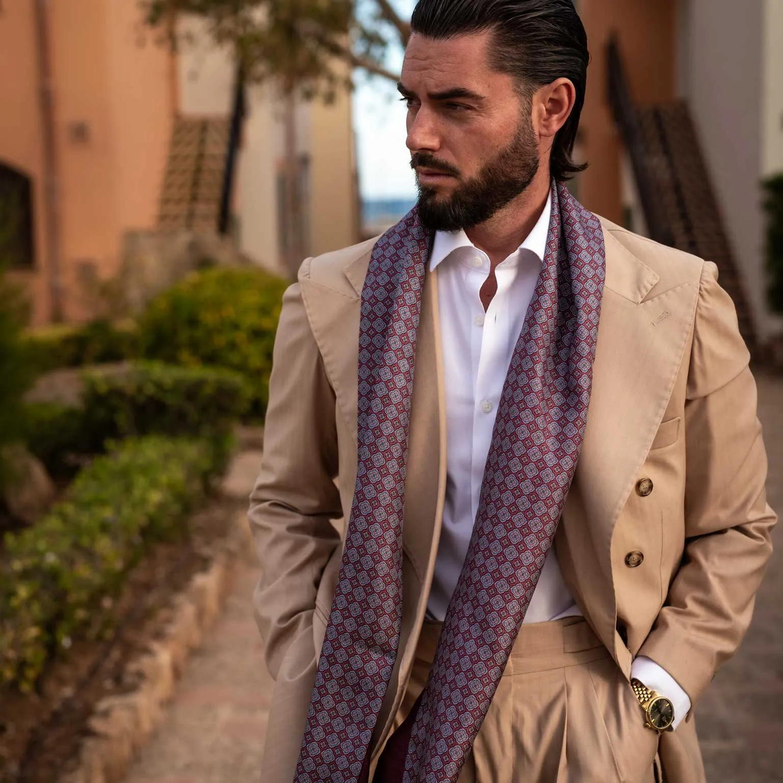 Palazzo - Reversible Silk Scarf - Claret Red sold by Elizabetta product image thumbnail 2