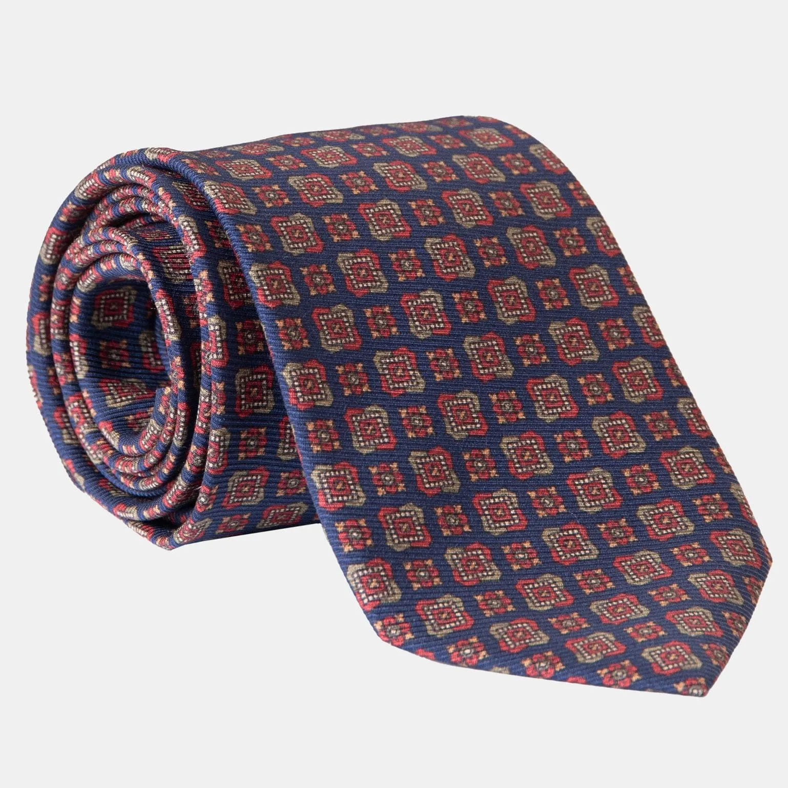 Parma - Printed Madder Silk Tie - Navy sold by Elizabetta product image thumbnail 3