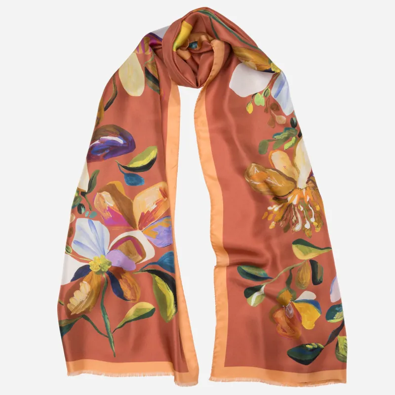 Eloisa - Large Silk Scarf - Coral sold by Elizabetta