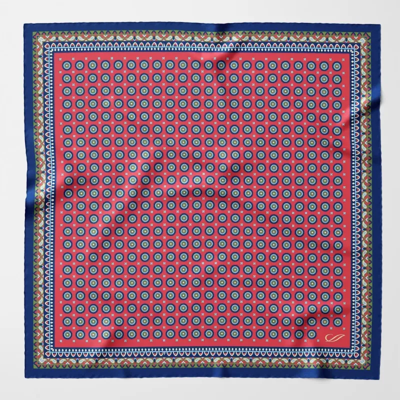 Imola - Silk Pocket Square - Cranberry sold by Elizabetta