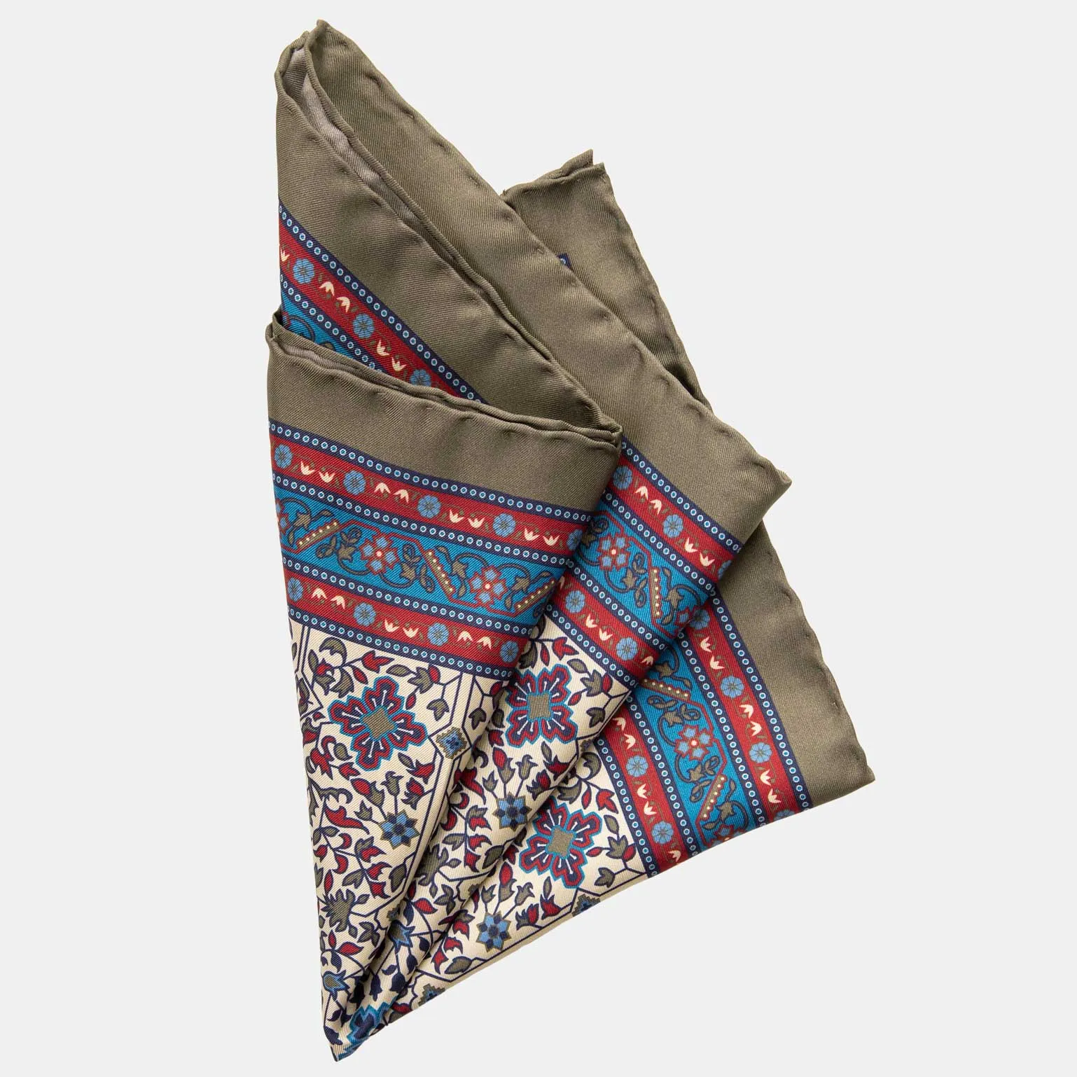 Modena - Silk Pocket Square - Olive sold by Elizabetta product image thumbnail 3