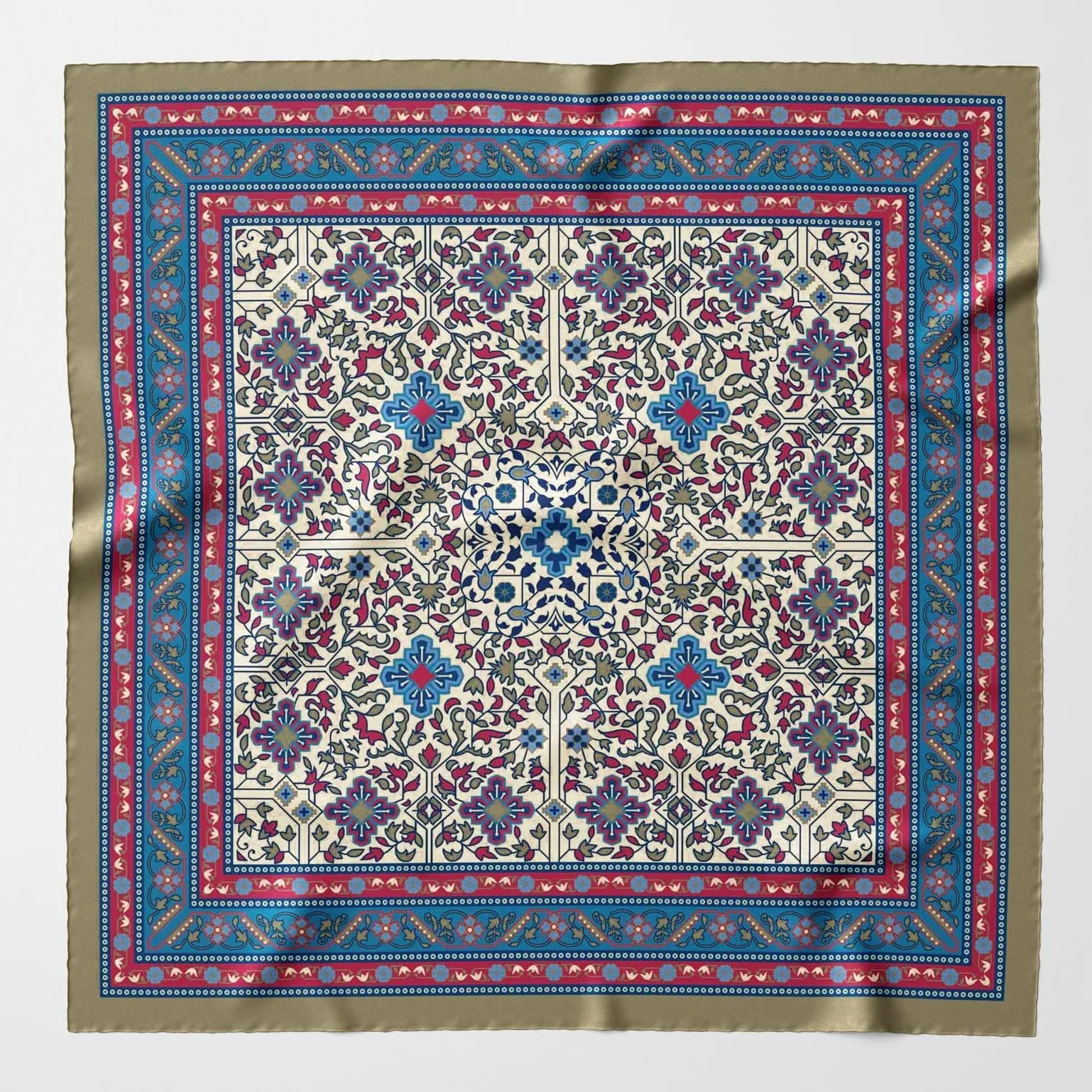 Modena - Silk Pocket Square - Olive sold by Elizabetta