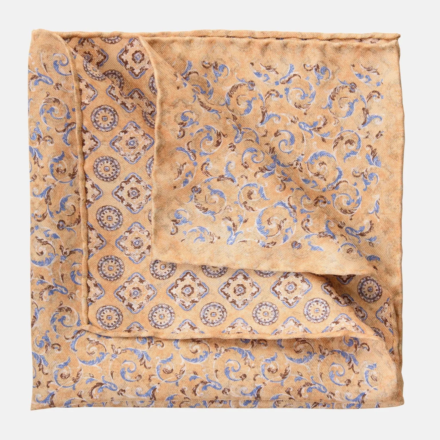 Italo - Double Sided Silk Pocket Square - Yellow sold by Elizabetta