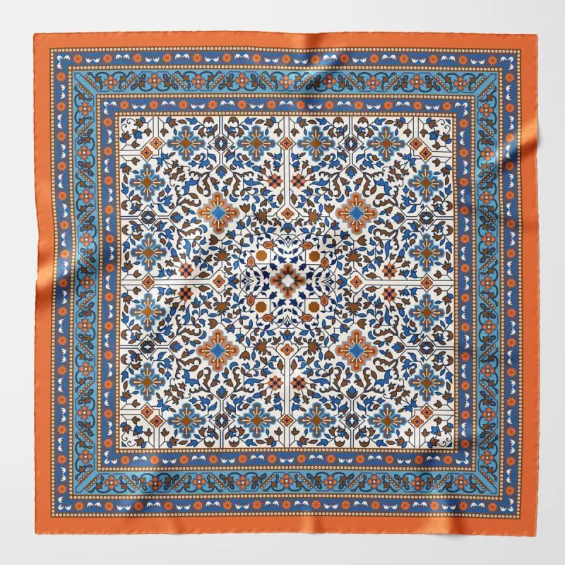 Modena - Silk Pocket Square - Rust sold by Elizabetta