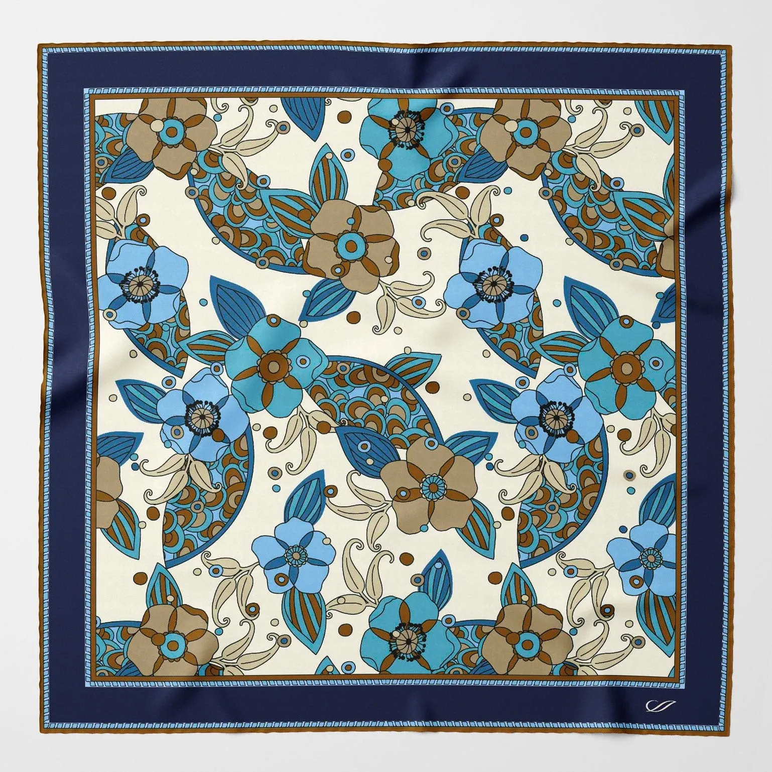Martino - Silk Pocket Square - Blue sold by Elizabetta