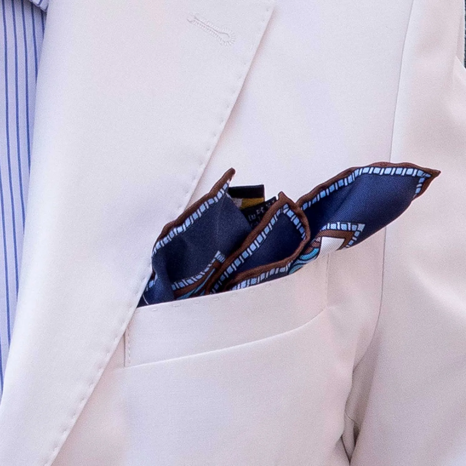 Martino - Silk Pocket Square - Blue sold by Elizabetta product image thumbnail 3