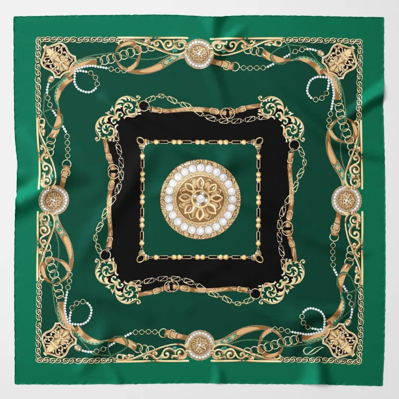 Bernini - Silk Pocket Square - Emerald sold by Elizabetta