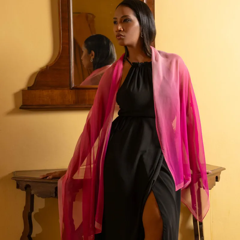 Sophia - Silk Scarf Shawl- Fuchsia sold by Elizabetta