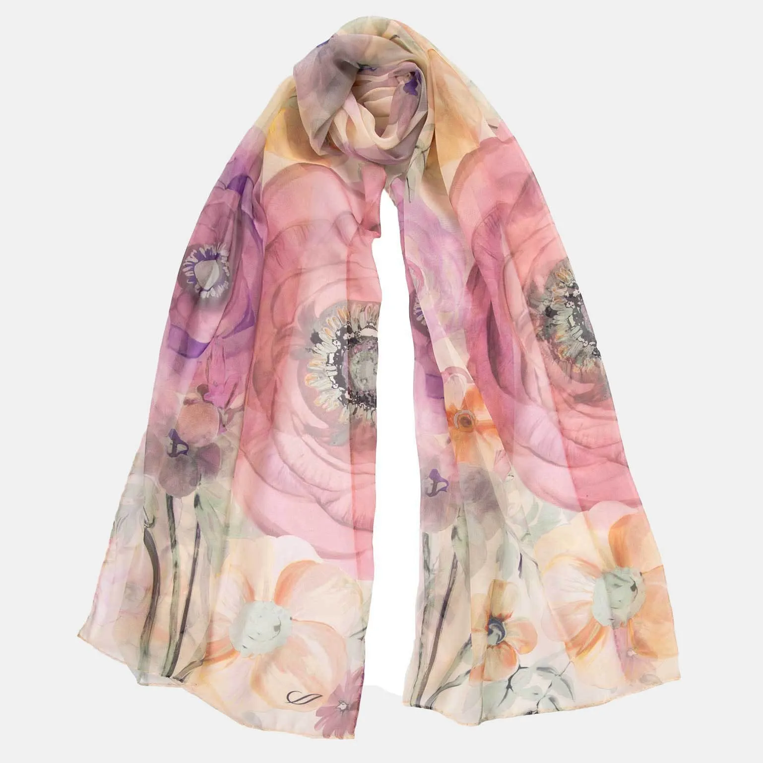 Campo de' Fiori - Long Silk Scarf - Mauve sold by Elizabetta product image thumbnail 2