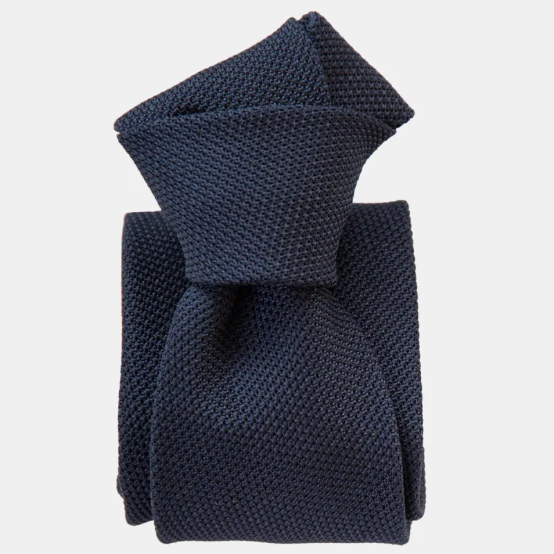 Cavour - Dark Navy Silk Grenadine Tie sold by Elizabetta