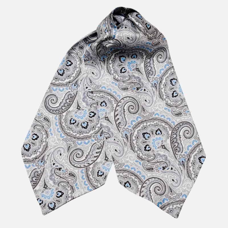 Bugatti - Silk Ascot Cravat Tie - Grey sold by Elizabetta