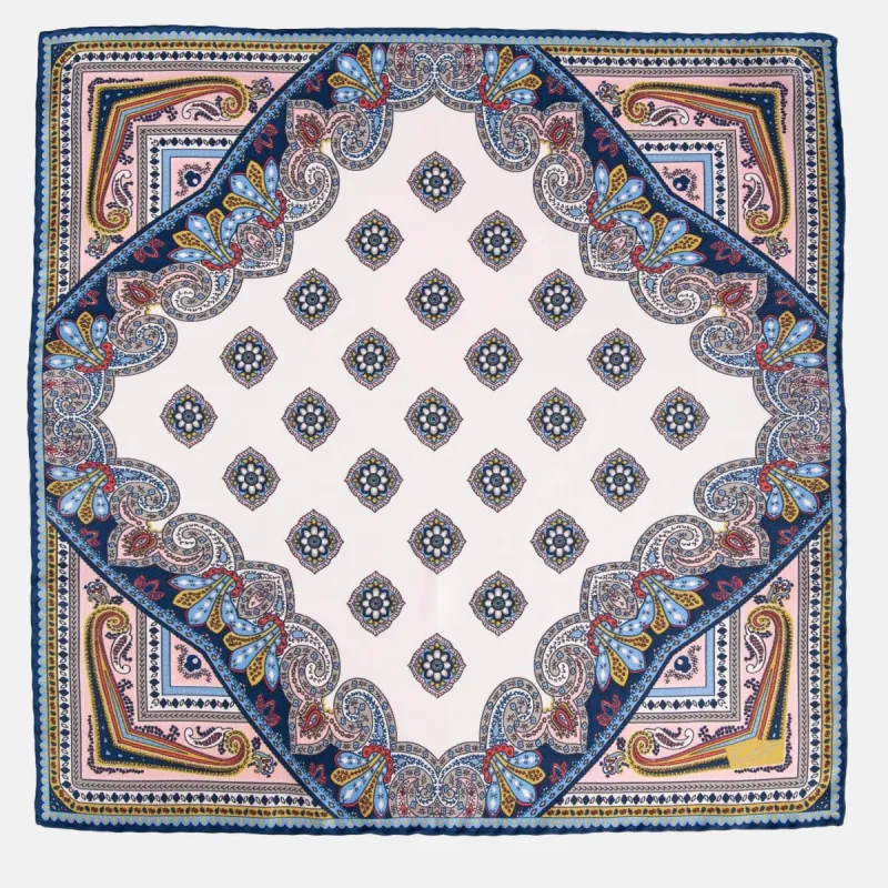 Lugano - Silk Pocket Square - White sold by Elizabetta