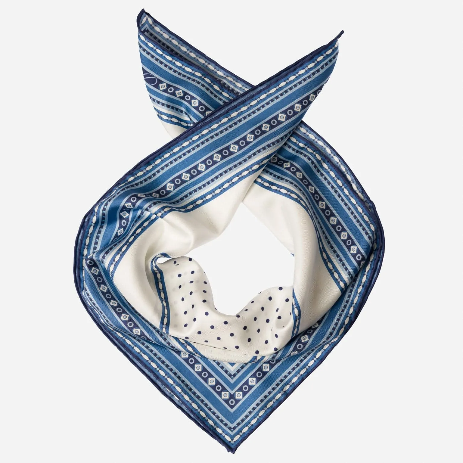 Verona - Silk Neckerchief - White & Blue sold by Elizabetta product image thumbnail 3